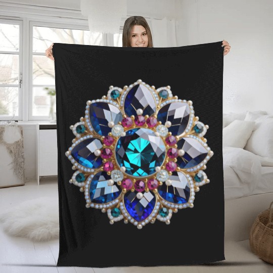 Gorgeous Gemstone Brooch: A Radiant Statement Piec Fleece Blankets