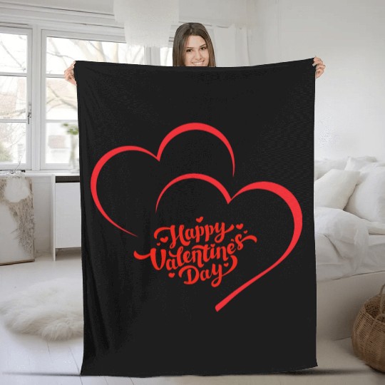 Happy Valentine's Day" Fleece Blankets