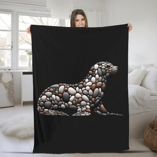 Pebble Seal Silhouette Fleece Blankets