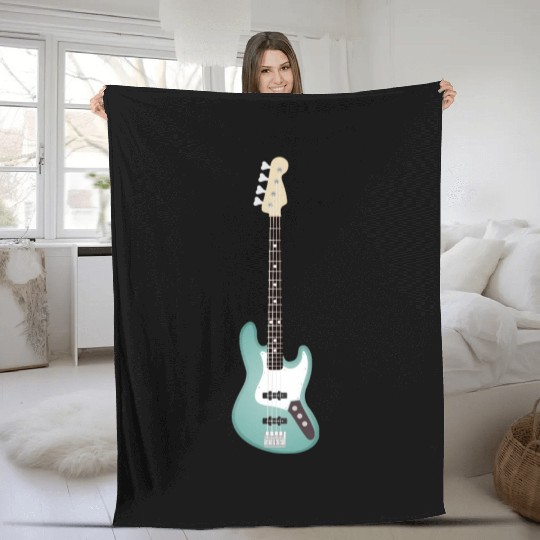 Seafoam Green Bass Fleece Blankets