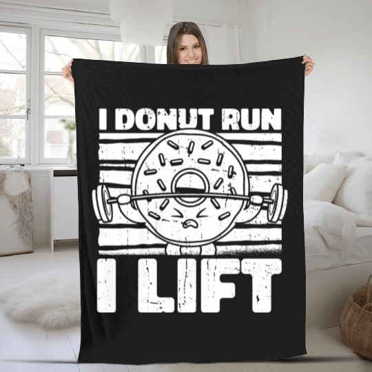 Fitness Donut Funny Donut Gym Fleece Blankets