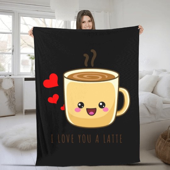 i love you a latte Fleece Blankets
