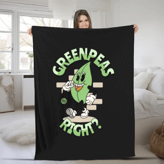Groovy vegetable greenpeas Fleece Blankets