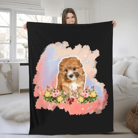 yorkie poo Fleece Blankets