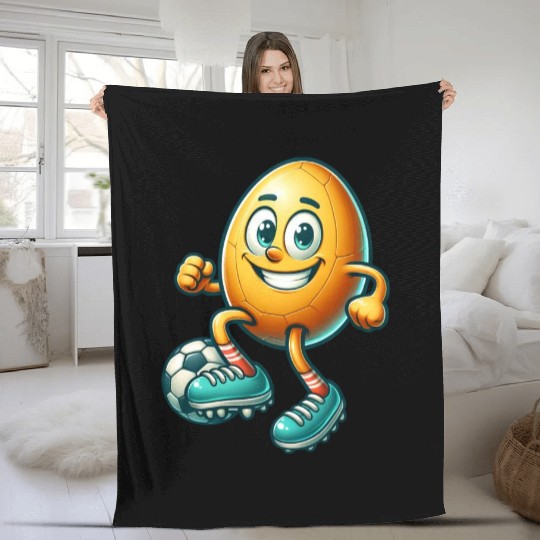 Easter egg football design, footballer Easter Fleece Blankets