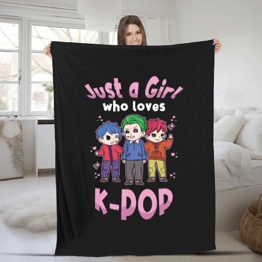 Girl Loves K-Pop K-Drama Korean Fleece Blankets
