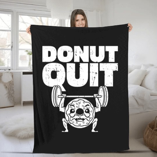 Fitness Donut Funny Donut Gym Fleece Blankets