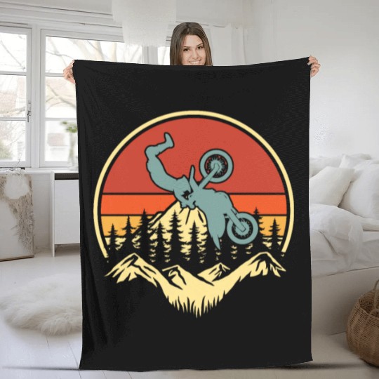 Dirt Bike Mx Motocross Supermoto Fleece Blankets