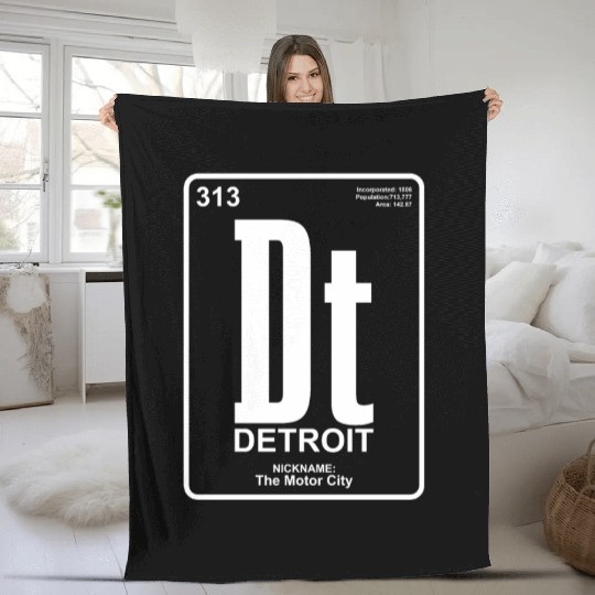 Detroit Michigan Motor City USA Fleece Blankets