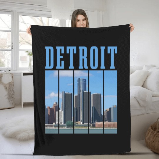 Detroit Michigan Motor City USA Fleece Blankets