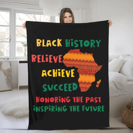 Honoring Past Inspiring Future Black History Month Fleece Blankets