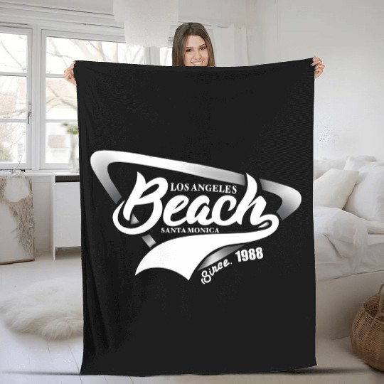 Los Angeles Beach Fleece Blankets