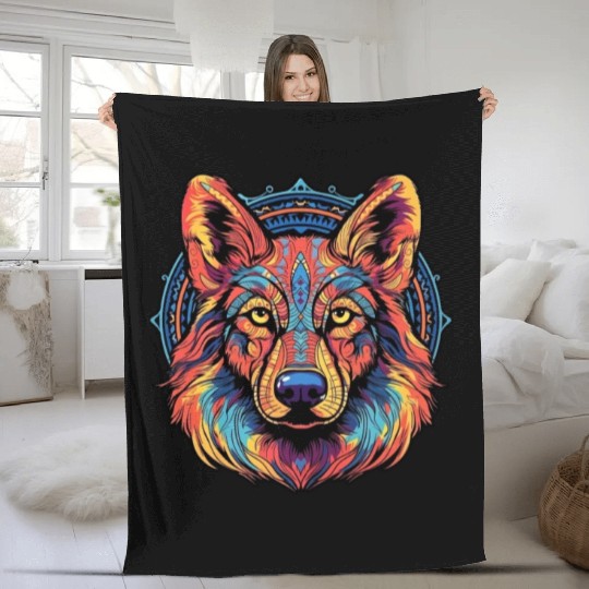 German Shepherd Funny Dog Halloween Costume Trick Fleece Blankets