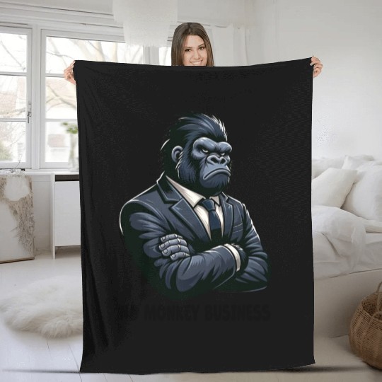No monkey Business - Gorilla Fleece Blankets