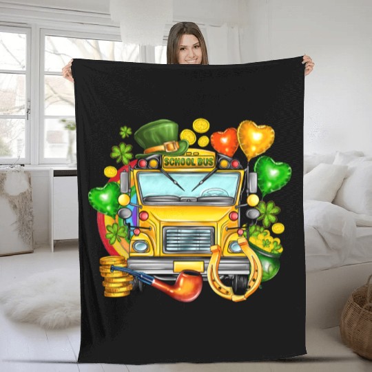 School Bus Fleece Blankets