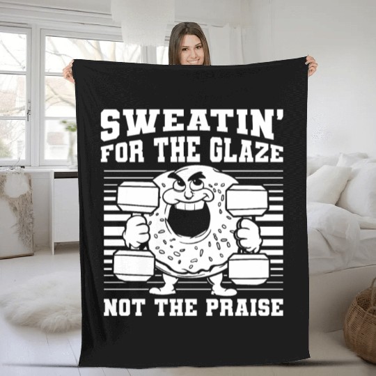 Fitness Donut Funny Donut Gym Fleece Blankets