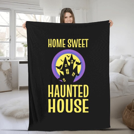 Home Sweet Haunted House Ghost Hunter Fleece Blankets