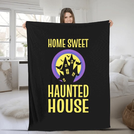 Home Sweet Haunted House Ghost Hunter Fleece Blankets