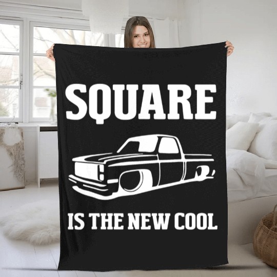 Square is The New Cool Square Body Fleece Blankets