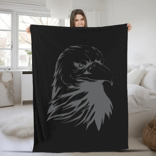 Bald Eagle Silhouette Fleece Blankets
