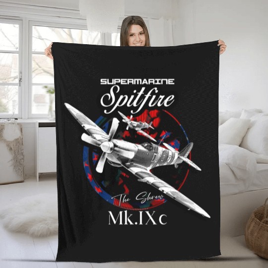 Supermarine Spitfire MK.IXc WW2 Fighter Plane Fleece Blankets