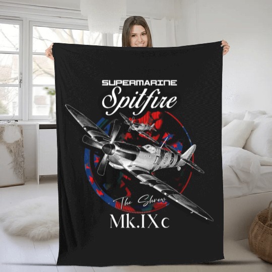 Supermarine Spitfire MK.IXc WW2 Fighter Plane Fleece Blankets