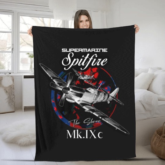 Supermarine Spitfire MK.IXc WW2 Fighter Plane Fleece Blankets