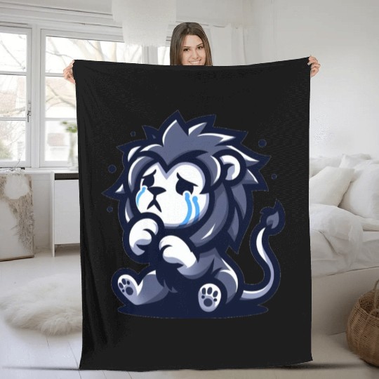 Sad lion Fleece Blankets