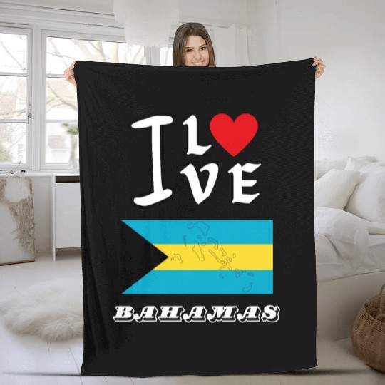 I Love Bahamas Fleece Blankets