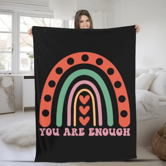 "You are enough" - Positive mindset message Fleece Blankets