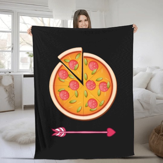 PIZZA is my valentine - Arrow Pointing Left Fleece Blankets