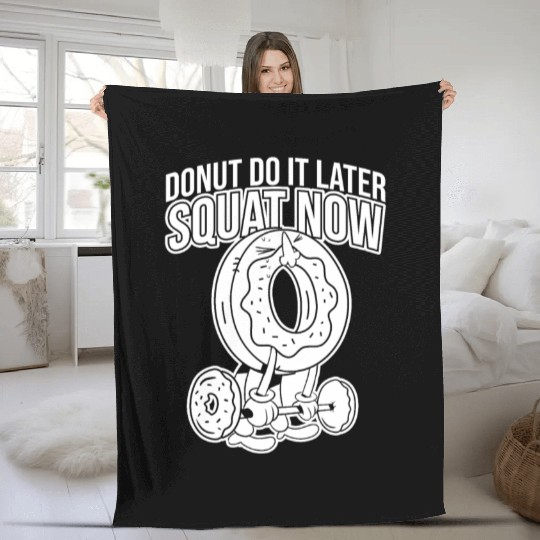 Fitness Donut Funny Donut Gym Fleece Blankets