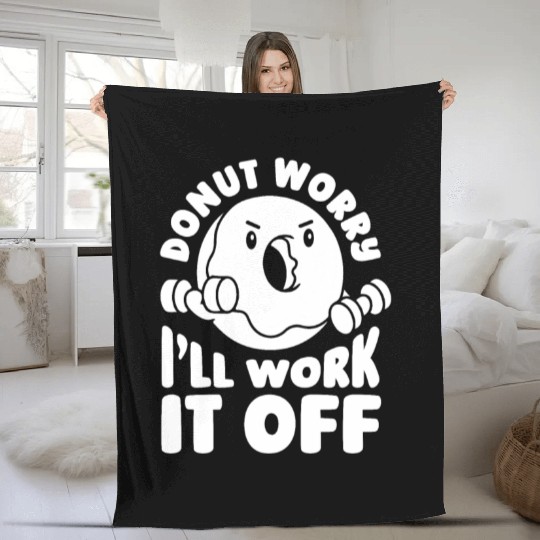 Fitness Donut Funny Donut Gym Fleece Blankets
