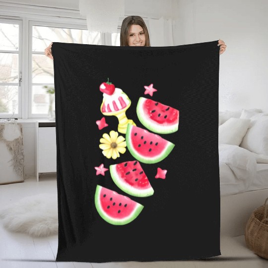 Watermelon Sweet Summer Treat Design Fleece Blankets