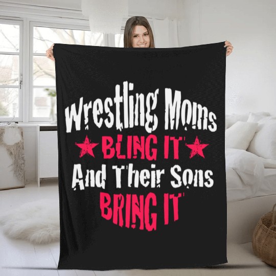 Blink it Wrestling Mom Passion Is Gift Fleece Blankets
