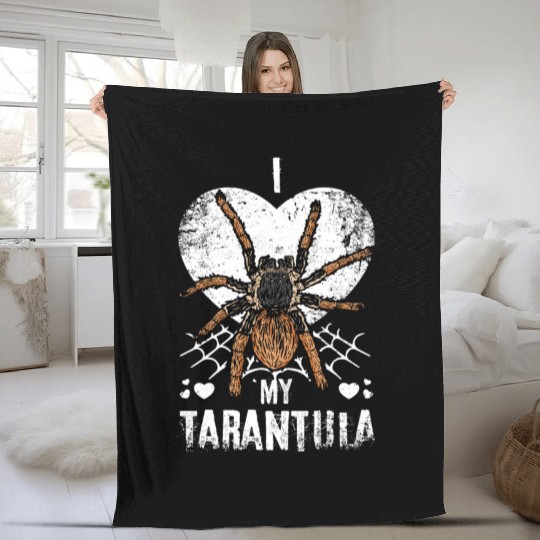 I Love My Tarantula Fleece Blankets