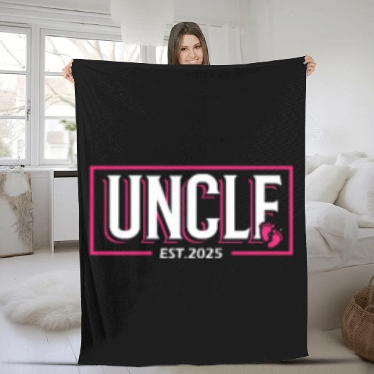 Uncle Est 2025 Baby Birth Babysitting Babysitter Fleece Blankets