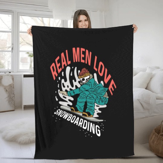 Love Snowboarding Snowboarder Gift Fleece Blankets