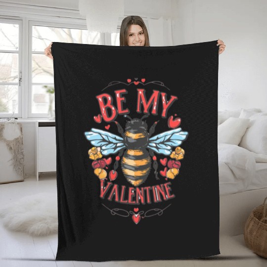 Bee My Valentine Fleece Blankets