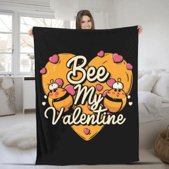 Bee My Valentine Fleece Blankets