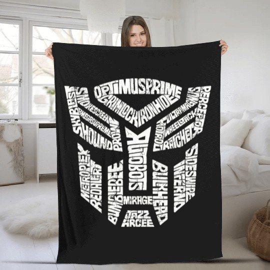 Trans formers Autobots Comics Typography Fleece Blankets