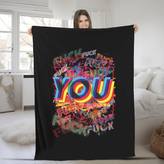 Happy Pop Art Lily Allen Fuck You Very, Very Much Fleece Blankets