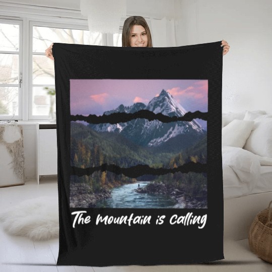 the mountain is calling Fleece Blankets