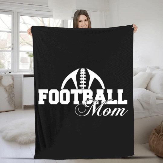 White Football Mom Passion Is Gift Cool Fleece Blankets