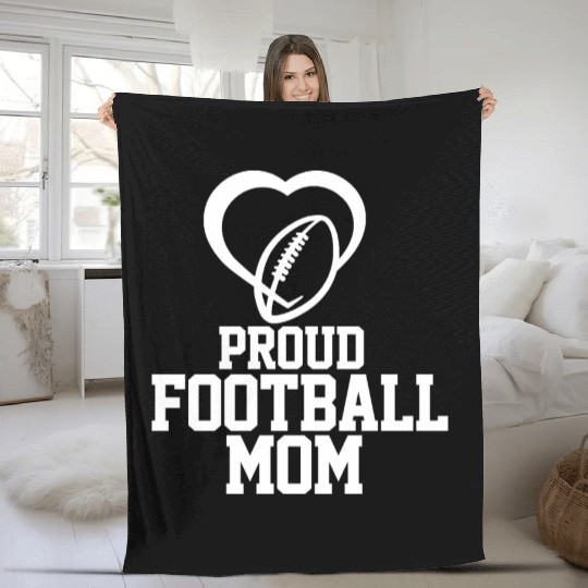 White Ball Football Mom Passion Is Gift Cool Best Fleece Blankets