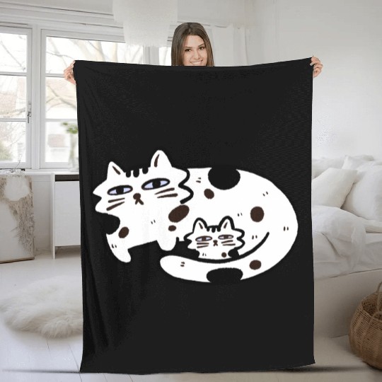Cat Mom Fleece Blankets