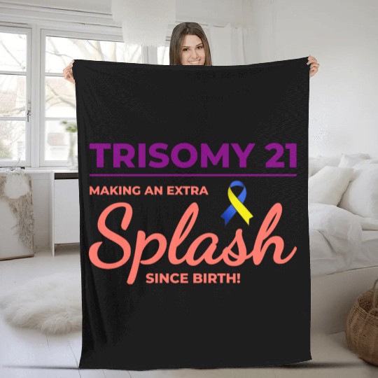 Down Syndrome Awareness Trisomy 21 Splash Fleece Blankets