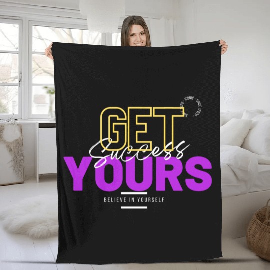 Black And Purple Sunday Vibes Motivation Fleece Blankets 4