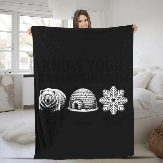 Winter Fleece Blankets, Know Your Animal Kingdom Polar Bear