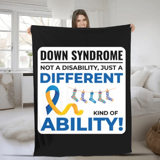 Down Syndrome Awareness Different Ability Fleece Blankets